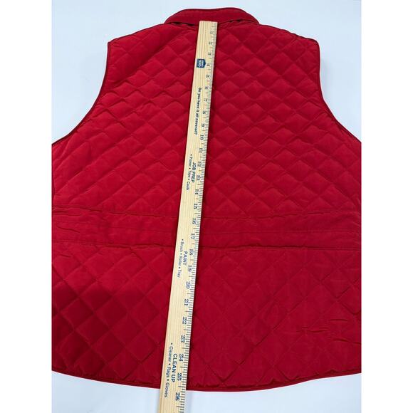 Westport Quilted Vest 1X Red Zipper Front Mock Neck - Picture 3 of 7